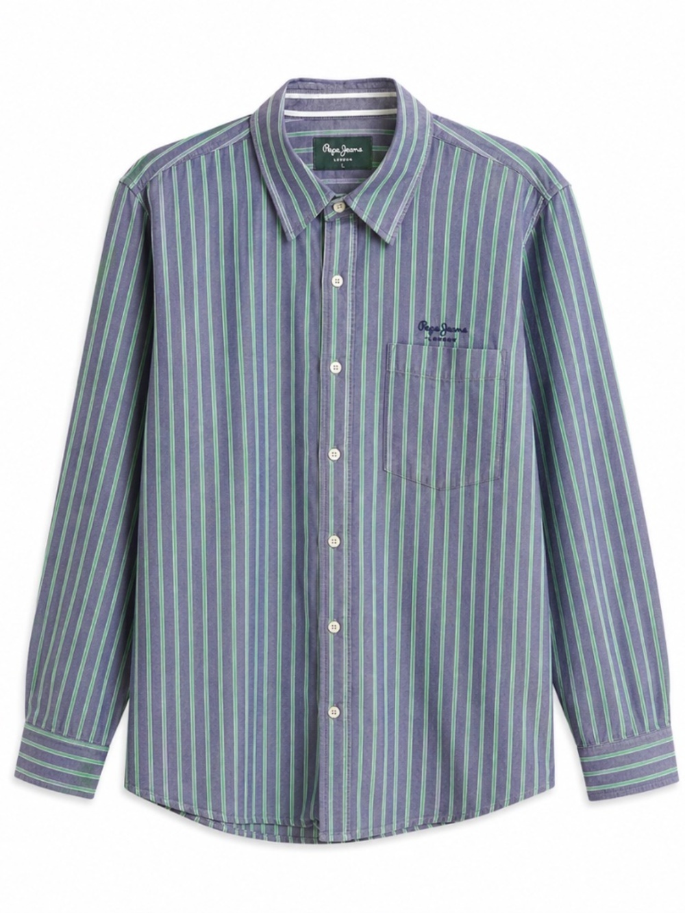 Vintage Pepe Jeans Purple & Green Stripe Dress Shirt – Size XL EUC